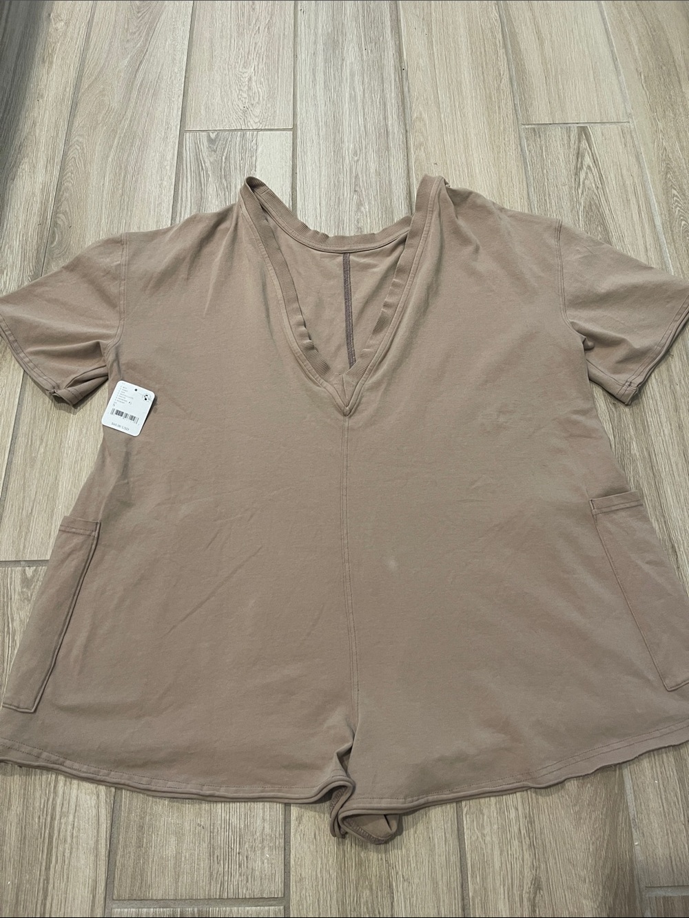 NWT Free People FP Movement Hot Shot Tee Romper Mocha Latte Sz S - Picture 6 of 16